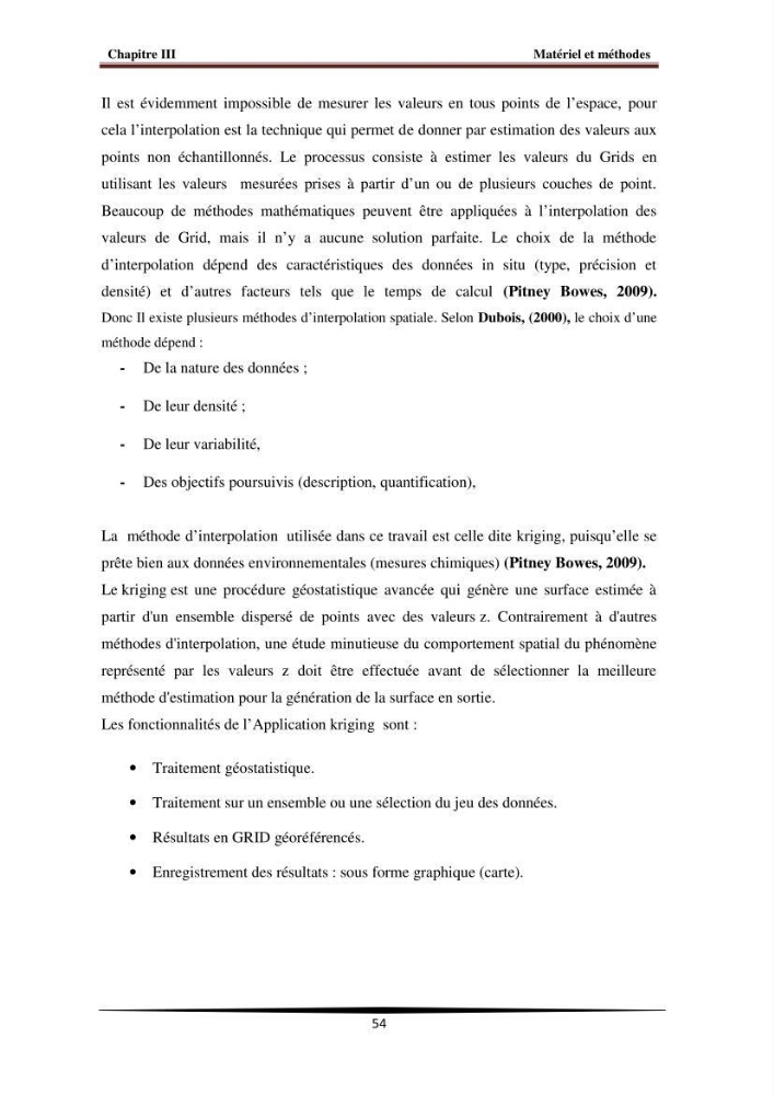 Analyse géostatistique de quelques paramètres de pollution côtière dans la baie de Bou-Ismail: