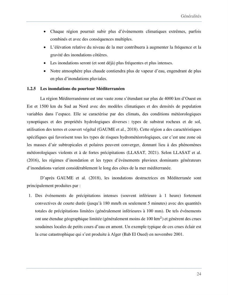 Etude de la vulnérabilité de la wilaya d’Alger aux inondations et estimation de leur variabilité spatio-temporelle