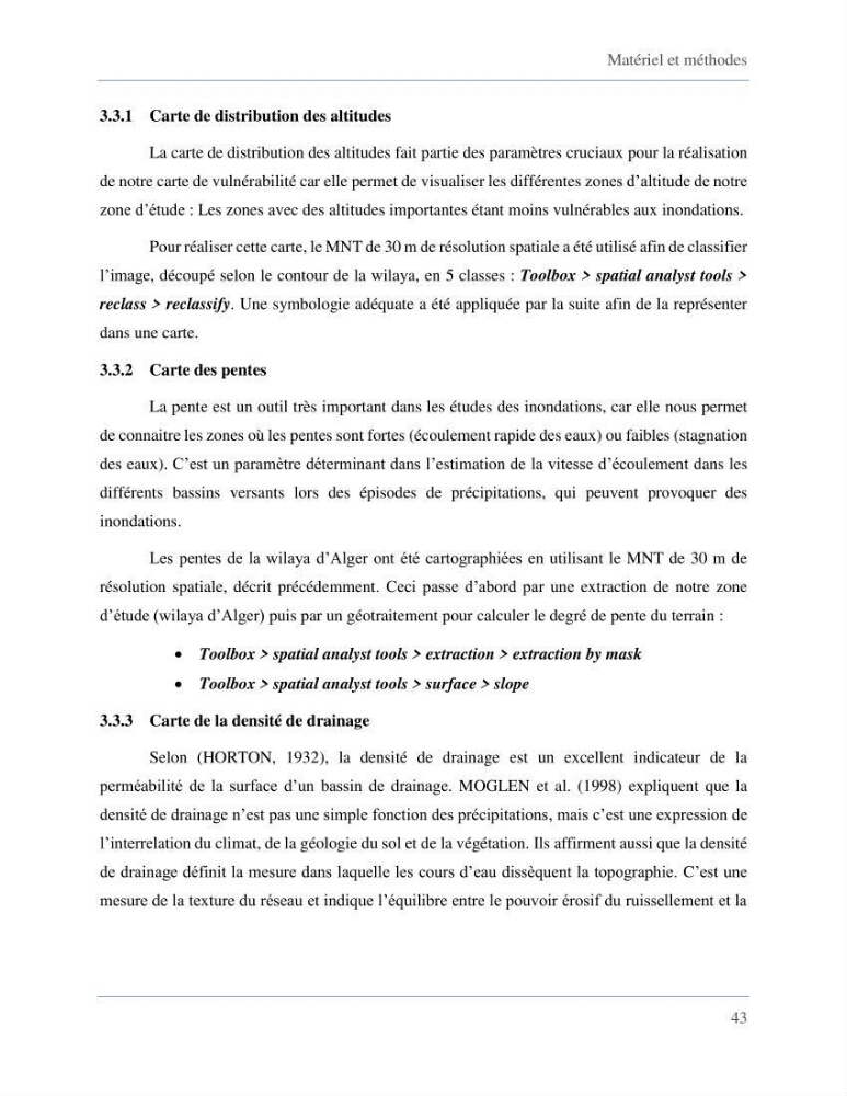 Etude de la vulnérabilité de la wilaya d’Alger aux inondations et estimation de leur variabilité spatio-temporelle