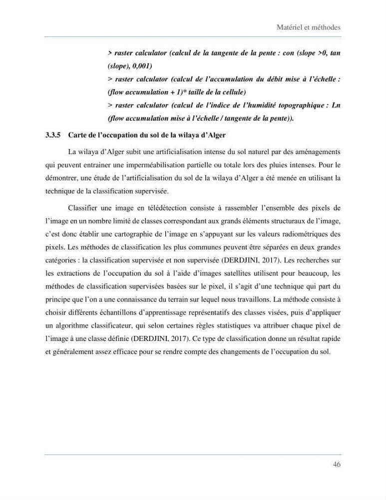 Etude de la vulnérabilité de la wilaya d’Alger aux inondations et estimation de leur variabilité spatio-temporelle