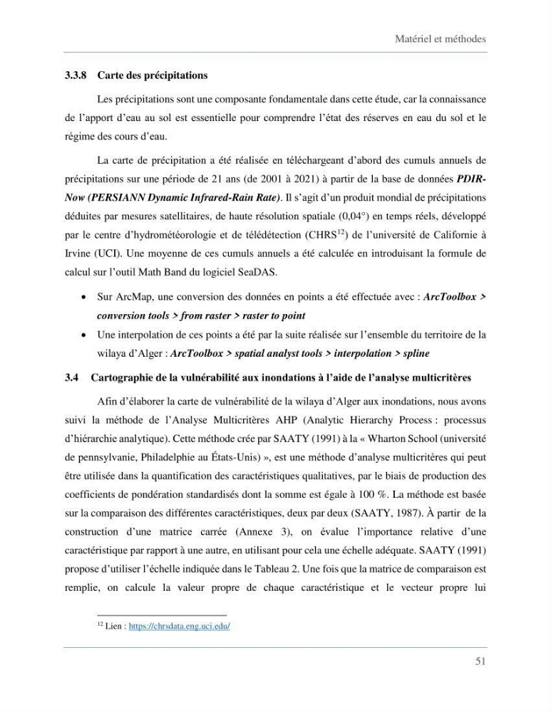 Etude de la vulnérabilité de la wilaya d’Alger aux inondations et estimation de leur variabilité spatio-temporelle