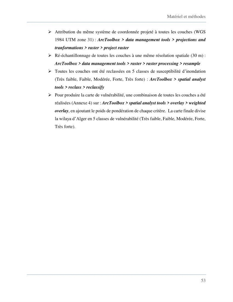 Etude de la vulnérabilité de la wilaya d’Alger aux inondations et estimation de leur variabilité spatio-temporelle