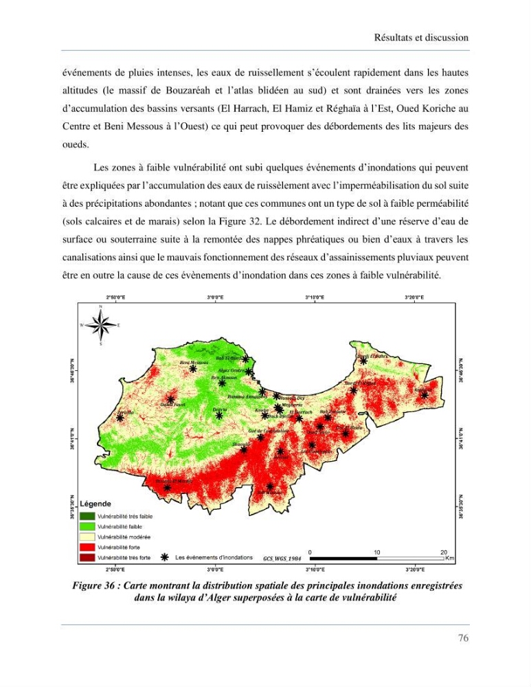 Etude de la vulnérabilité de la wilaya d’Alger aux inondations et estimation de leur variabilité spatio-temporelle