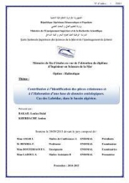 Contribution à l'identification des pièces crâniènes et à l'élaboration d'une base de données ostéologiques.: cas des labridae, dans le bassin algerien