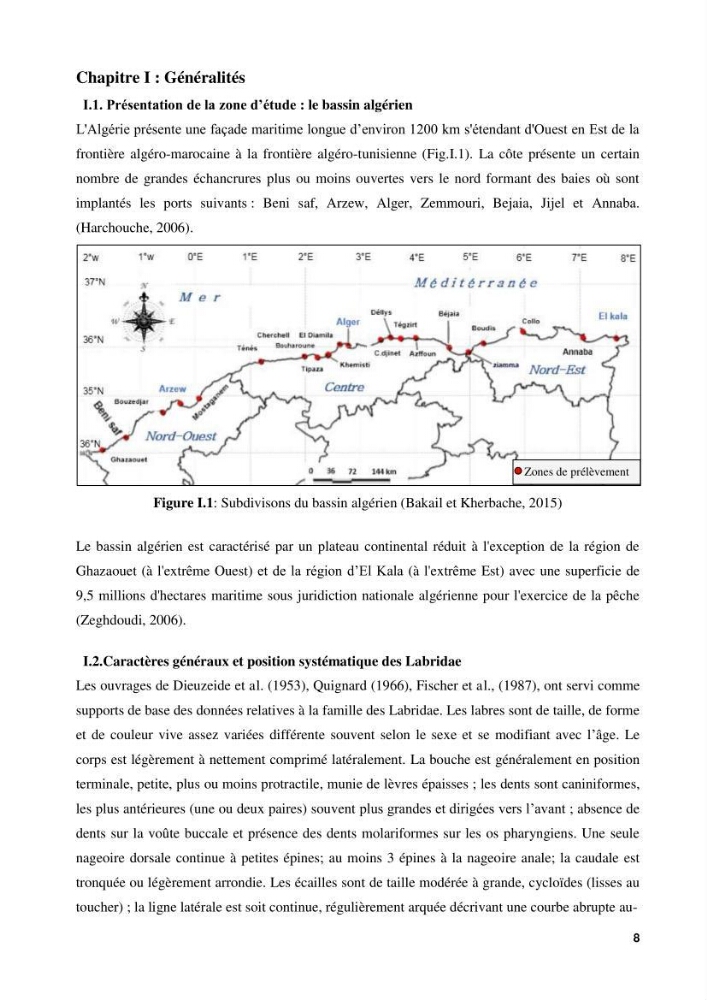Contribution à l\'identification des pièces crâniènes et à l\'élaboration d\'une base de données ostéologiques.: cas des labridae, dans le bassin algerien