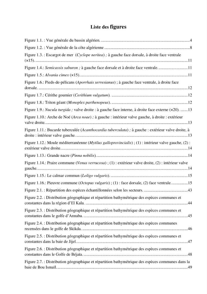 Protocole de mise en place d\'une base de données sur la biodiversité des mollusques marins de la côte algerienne
