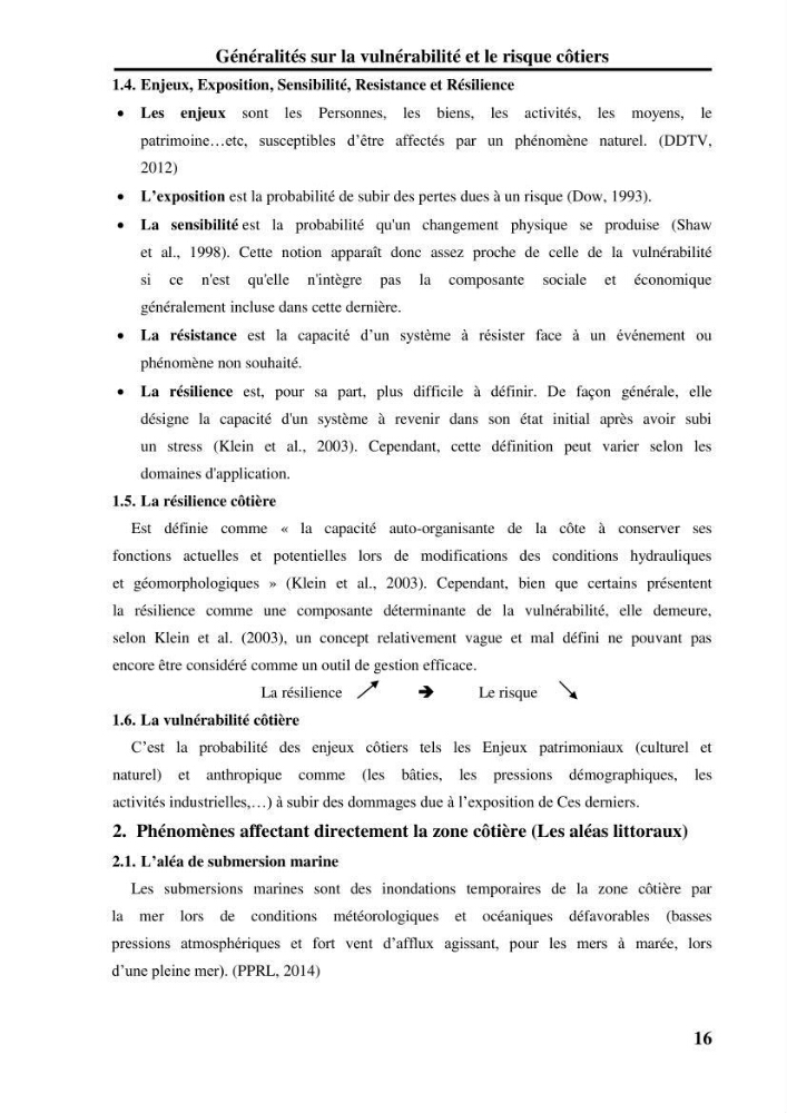 Evaluation de la vulnérabilité côtière du Parc National de Taza (wilaya de Jijel)
