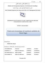 Etude socio-économique de la pêcherie sardinière du port d'Alger