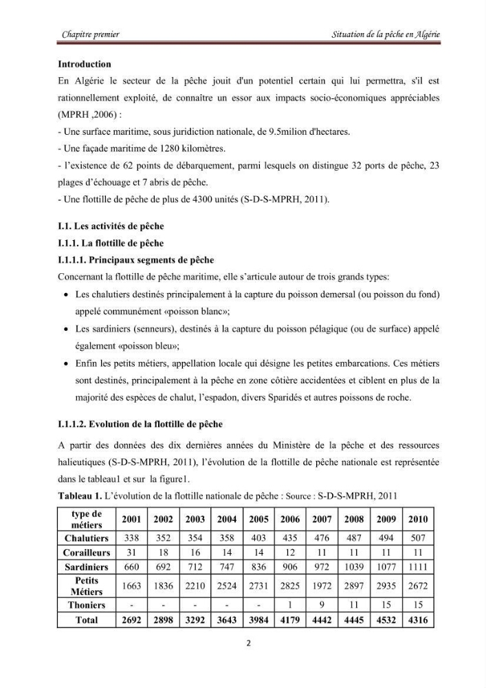 Etude socio-économique de la pêcherie sardinière du port d\'Alger
