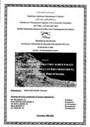 Evaluation de la pollution par les Hydrocarbures totaux et polyaromatiques