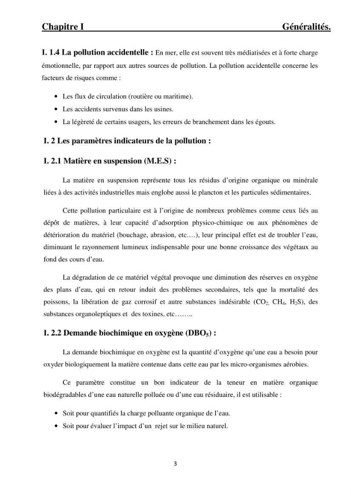 Pollution par les principaux rejets au niveau du littoral algerois