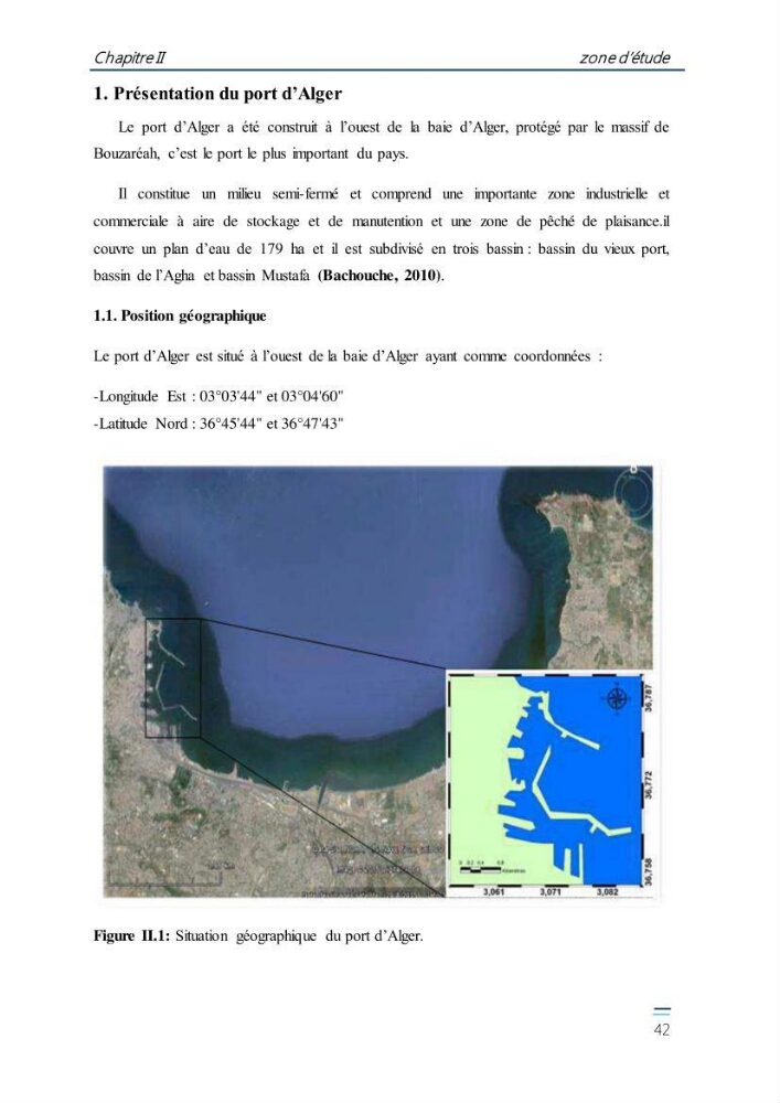 Evaluation de l\'étatt de la pollution des eaux superficielles du bassin Mustapha: Port d\'Alger
