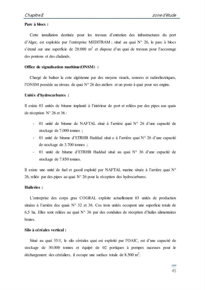 Evaluation de l\'étatt de la pollution des eaux superficielles du bassin Mustapha: Port d\'Alger