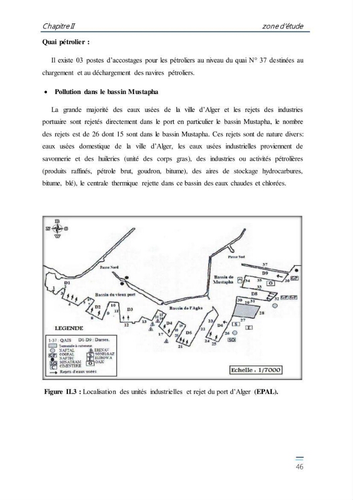 Evaluation de l\'étatt de la pollution des eaux superficielles du bassin Mustapha: Port d\'Alger