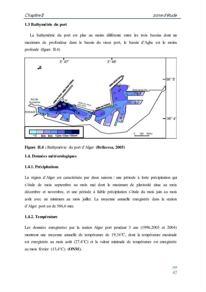 Evaluation de l\'étatt de la pollution des eaux superficielles du bassin Mustapha: Port d\'Alger