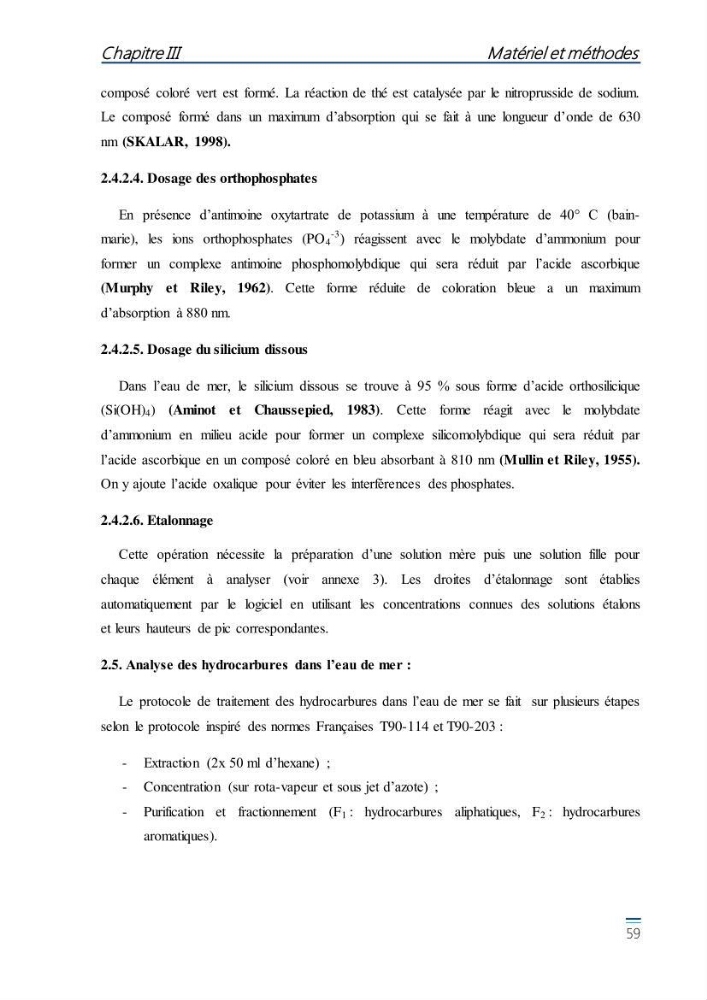Evaluation de l\'étatt de la pollution des eaux superficielles du bassin Mustapha: Port d\'Alger