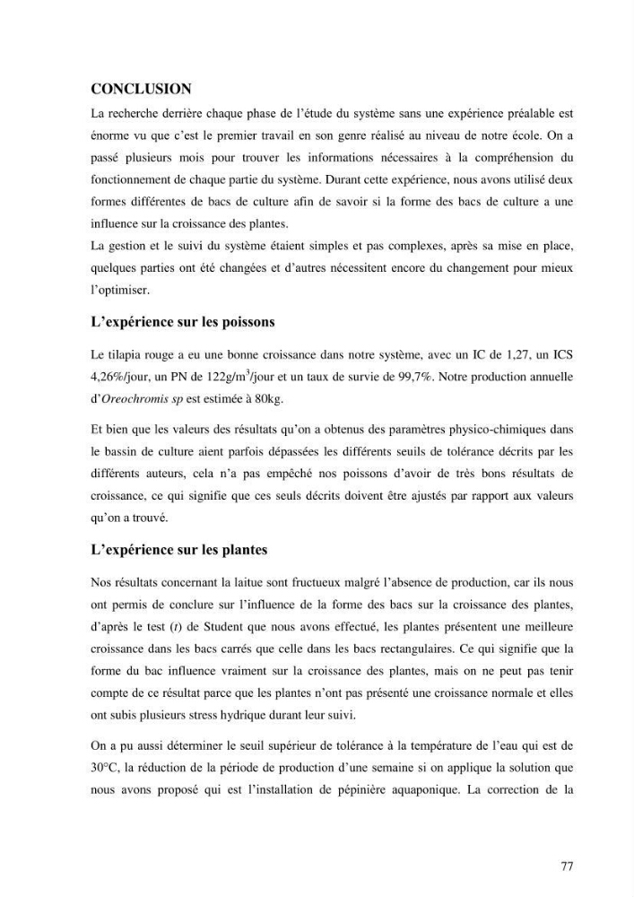 Suivi d\'un systeme d\'élevage en aquaculture