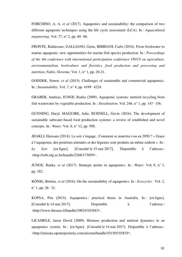 Suivi d\'un systeme d\'élevage en aquaculture