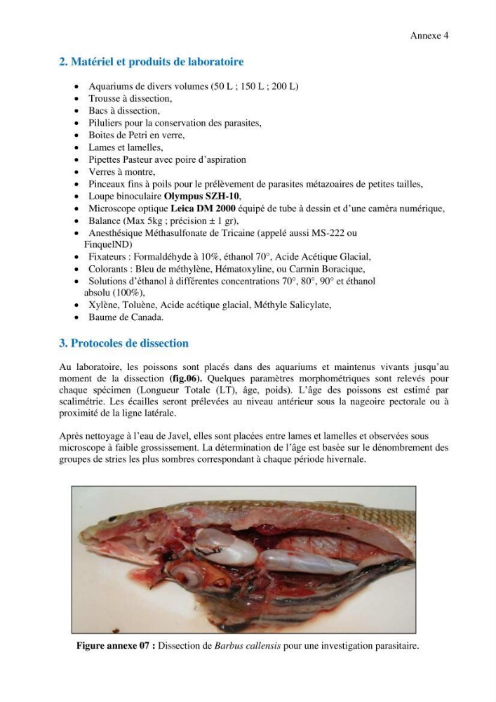 Inventaire de la parasitofaune des poissons dulcicoles d\'Algérie