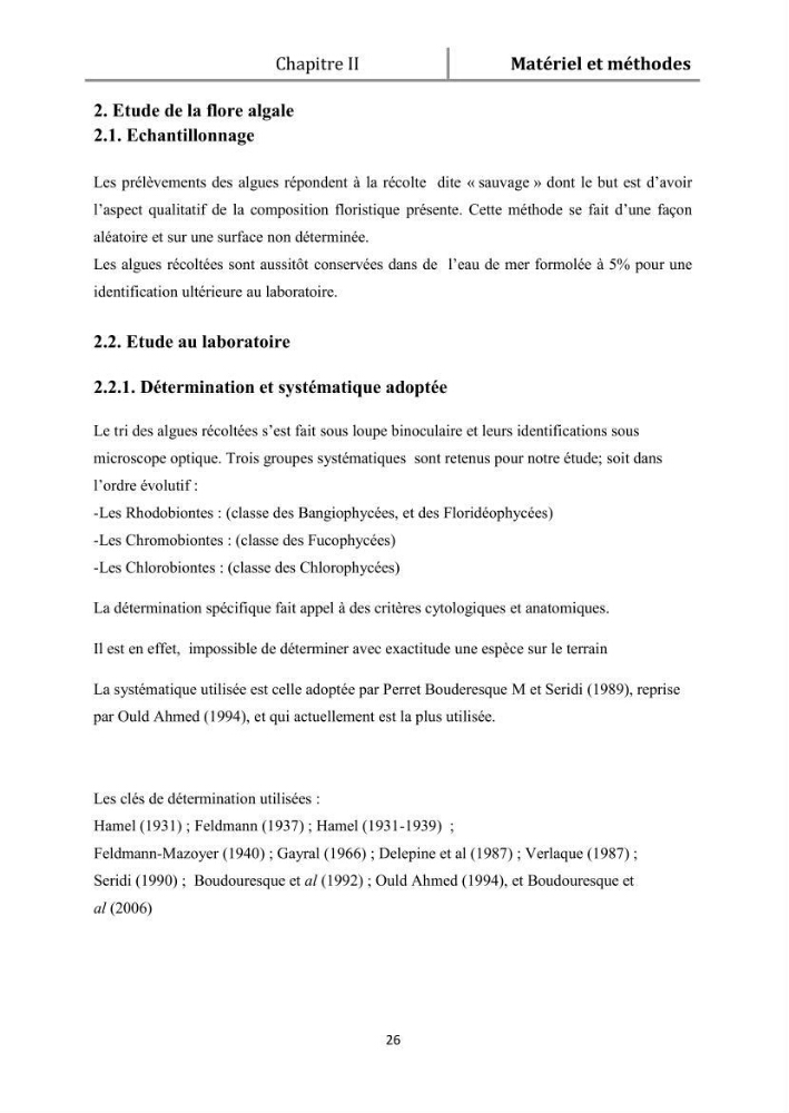 Recherche des espèces algales à intérêt aquacole dans la région de Tipaza: utilisation et valorisation