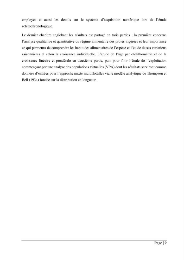 Contribution à la connaissance du pagre commun Pagrus pagrus (Linnaeus, 1758) de la région centre algérienne: Régime alimentaire, dynamique de la population et évalution du stock