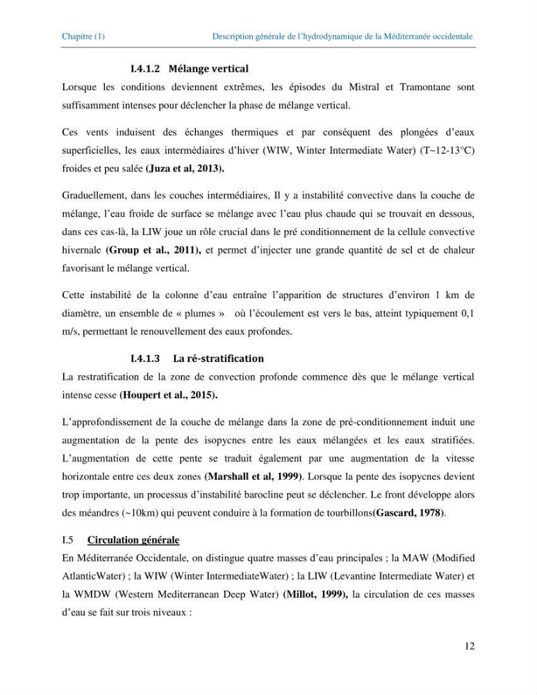 Etude de la circulation hydrologique dans la partie Est du Bassin Algérien (Chlef-Oran)