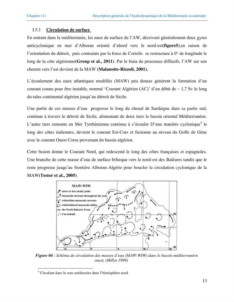 Etude de la circulation hydrologique dans la partie Est du Bassin Algérien (Chlef-Oran)