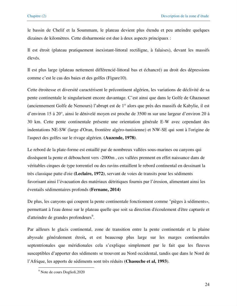 Etude de la circulation hydrologique dans la partie Est du Bassin Algérien (Chlef-Oran)