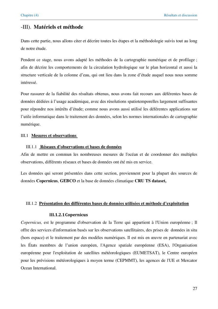Etude de la circulation hydrologique dans la partie Est du Bassin Algérien (Chlef-Oran)