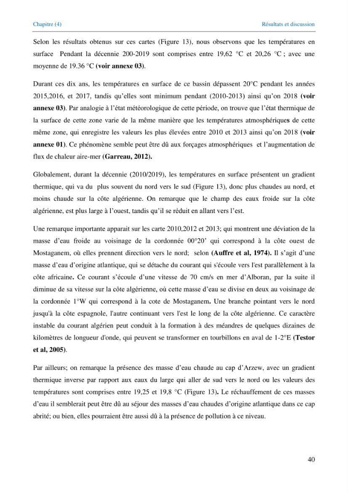 Etude de la circulation hydrologique dans la partie Est du Bassin Algérien (Chlef-Oran)