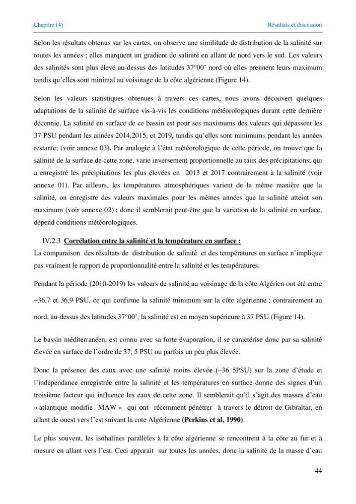 Etude de la circulation hydrologique dans la partie Est du Bassin Algérien (Chlef-Oran)