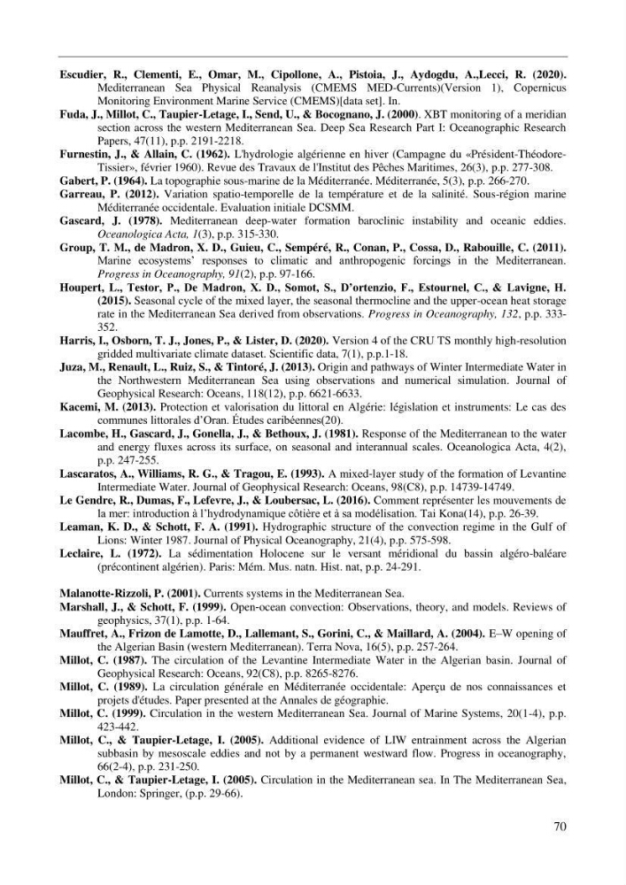 Etude de la circulation hydrologique dans la partie Est du Bassin Algérien (Chlef-Oran)