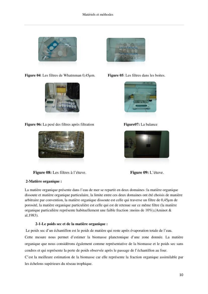 Les paramétres physico-chimiques et biologiques de la zone Ouest de Sidi-Fredj