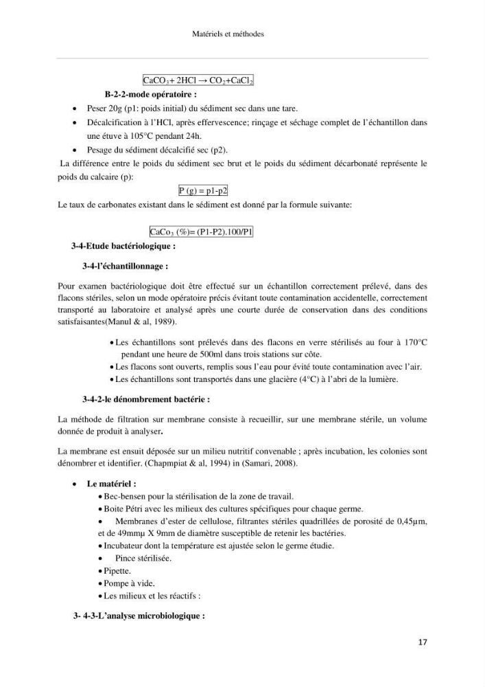 Les paramétres physico-chimiques et biologiques de la zone Ouest de Sidi-Fredj