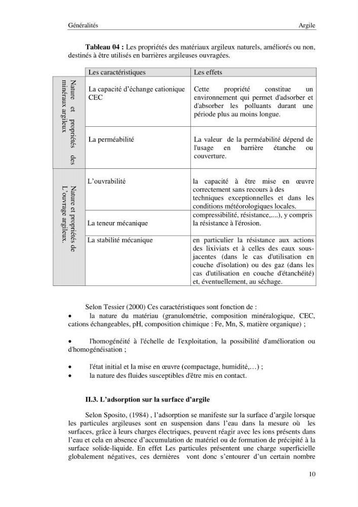 Etude thermodynamique de la rétention du cadmium dans un milieu aqueux sur une argile brute Algétienne