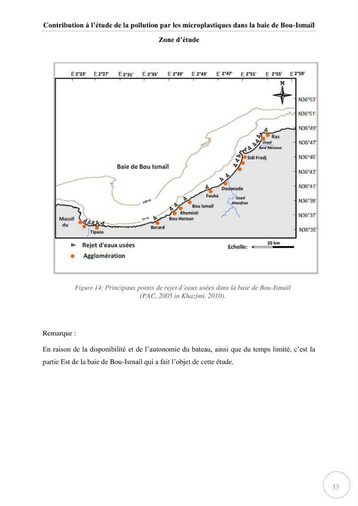Contribution à l\'étude de la pollution par les micro-plastiques dans la baie de Bou-Ismail