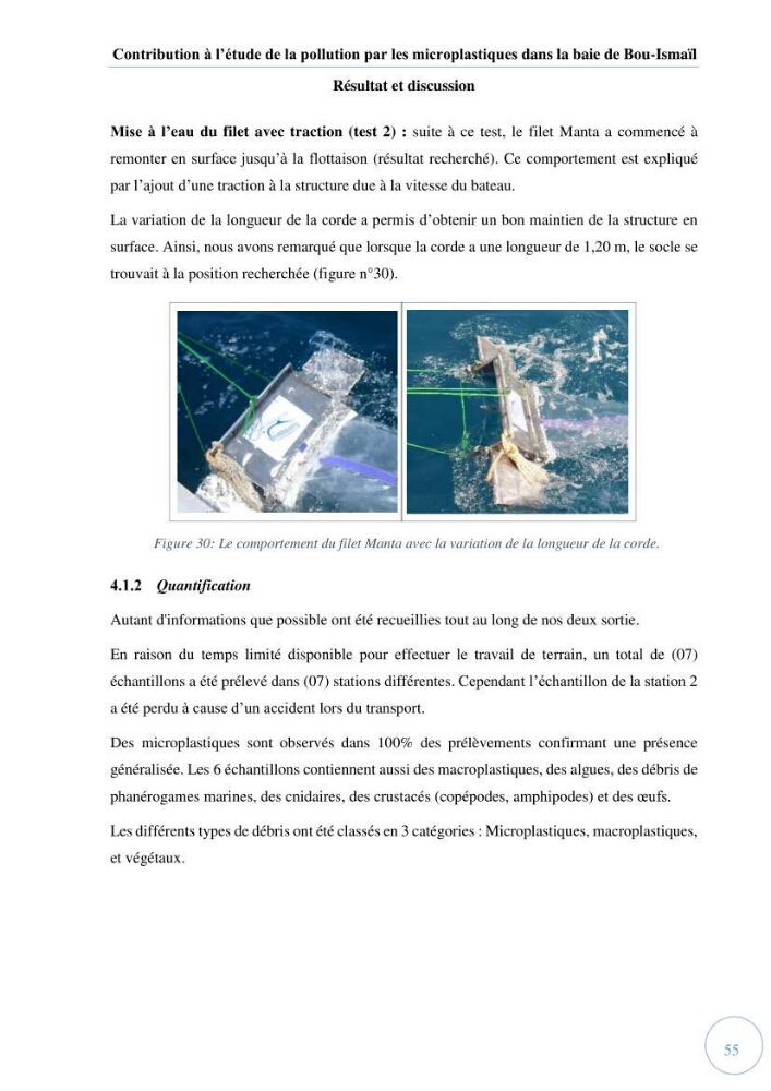 Contribution à l\'étude de la pollution par les micro-plastiques dans la baie de Bou-Ismail