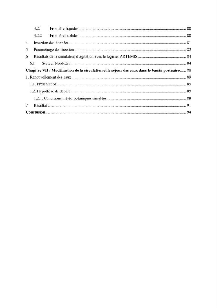 Modélisation hydrodynamique et étude d’agitation: (Cas de la Marina Bay D’Alger)