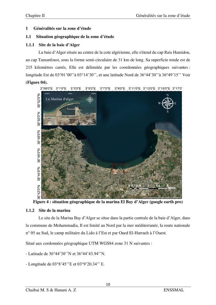 Modélisation hydrodynamique et étude d’agitation: (Cas de la Marina Bay D’Alger)