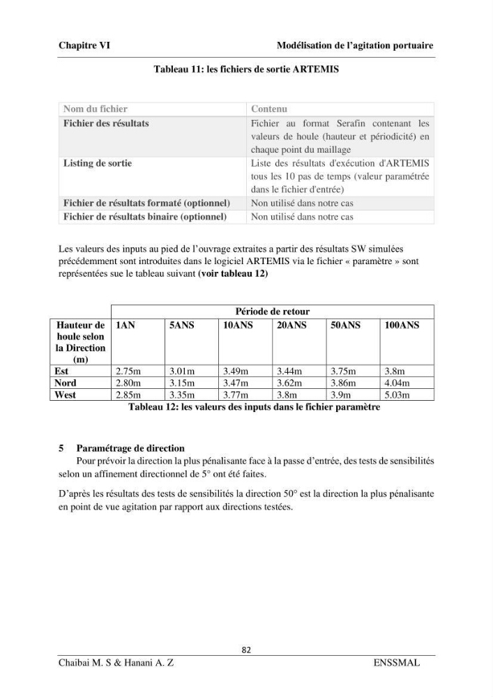 Modélisation hydrodynamique et étude d’agitation: (Cas de la Marina Bay D’Alger)