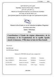 Contribution a l'étude du régime alimentaire, de la croissance et de l'exploitation de la squille squilla mantis linnaeus ,1758 dans la baie de bou-ismail.: