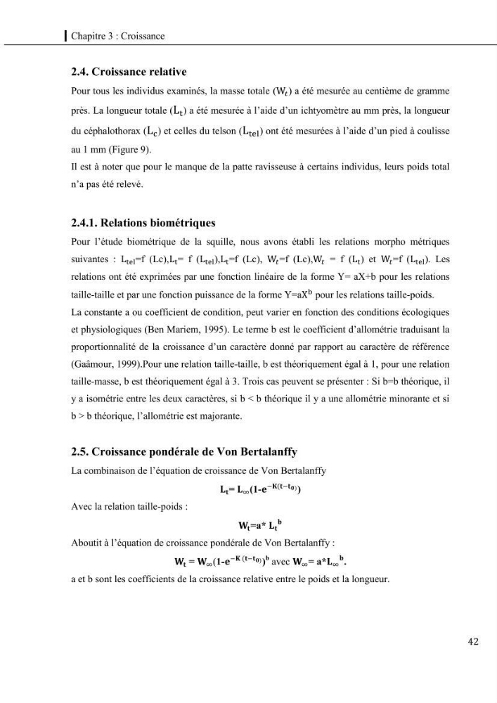 Contribution a l\'étude du régime alimentaire, de la croissance et de l\'exploitation de la squille squilla mantis linnaeus ,1758 dans la baie de bou-ismail.: