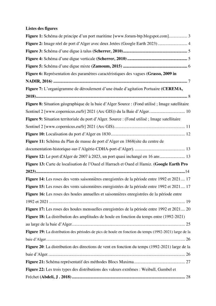 Modélisation de l\'agitation des vagues dans le port d\'Alger: application du modèle Telemac
