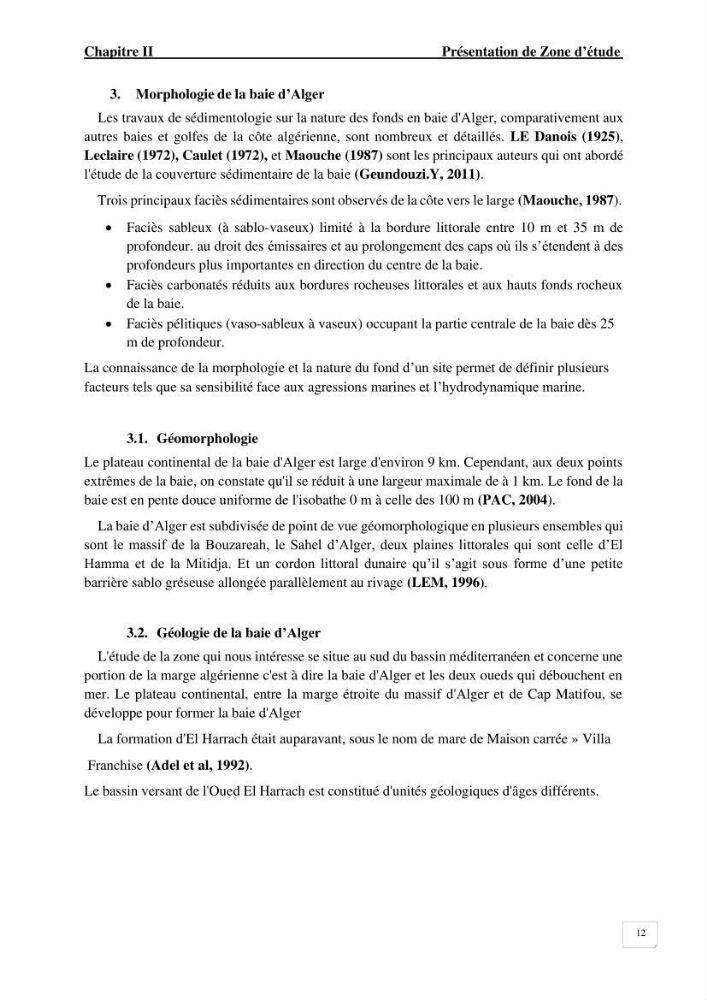 Modélisation de l\'agitation des vagues dans le port d\'Alger: application du modèle Telemac
