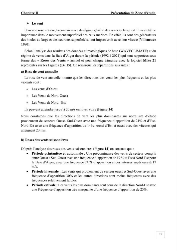 Modélisation de l\'agitation des vagues dans le port d\'Alger: application du modèle Telemac