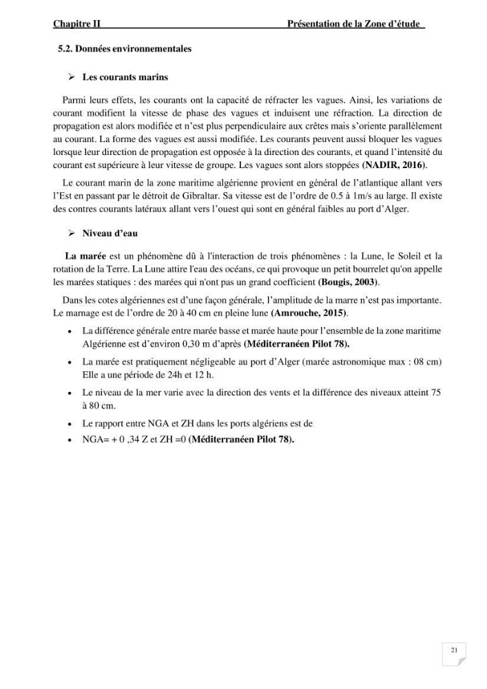 Modélisation de l\'agitation des vagues dans le port d\'Alger: application du modèle Telemac