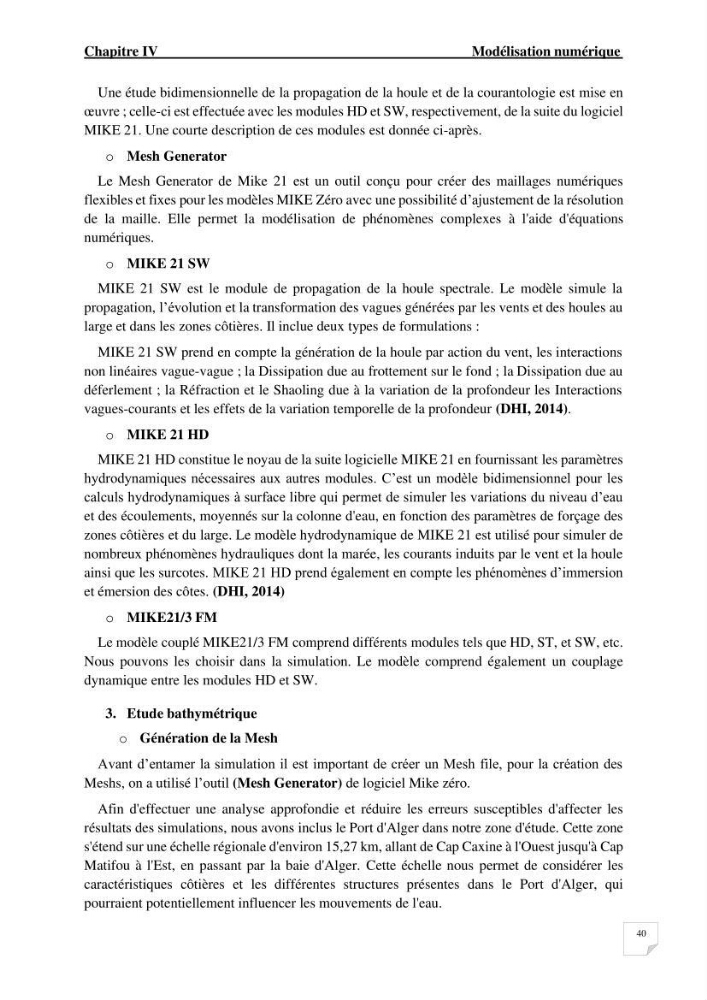 Modélisation de l\'agitation des vagues dans le port d\'Alger: application du modèle Telemac