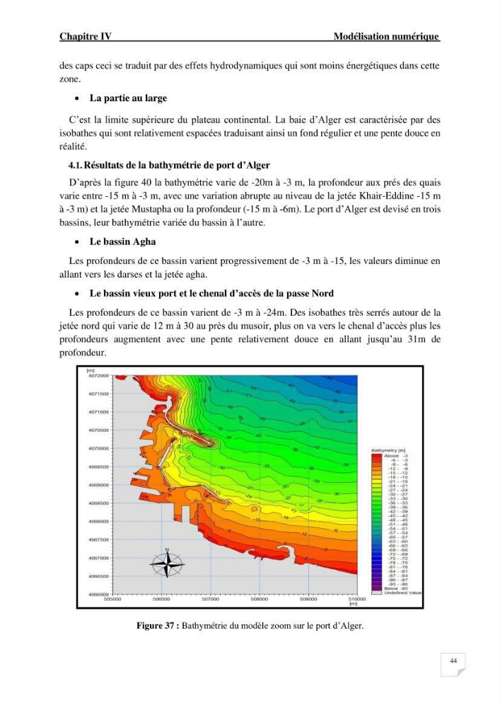 Modélisation de l\'agitation des vagues dans le port d\'Alger: application du modèle Telemac