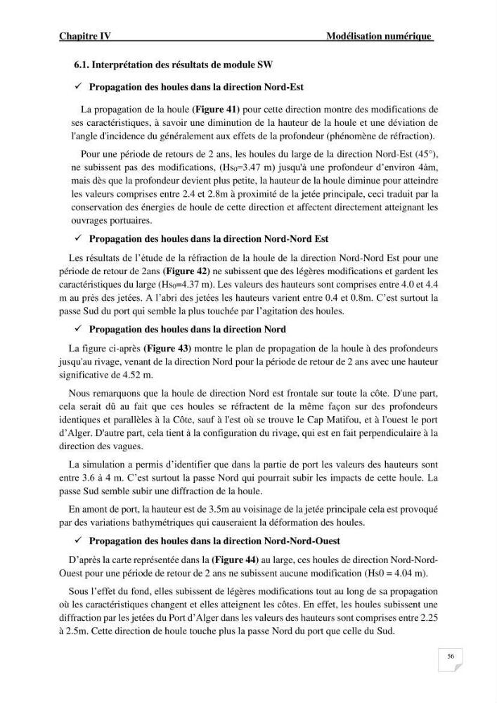 Modélisation de l\'agitation des vagues dans le port d\'Alger: application du modèle Telemac