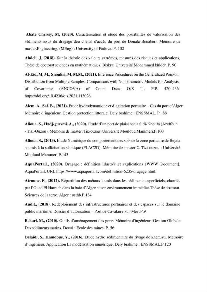 Modélisation de l\'agitation des vagues dans le port d\'Alger: application du modèle Telemac